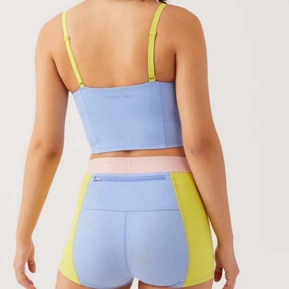 Outdoor Voices SuperForm 1.5 Zoom Bloomer Shorts Sky/Lime NWT - Picture 5 of 5